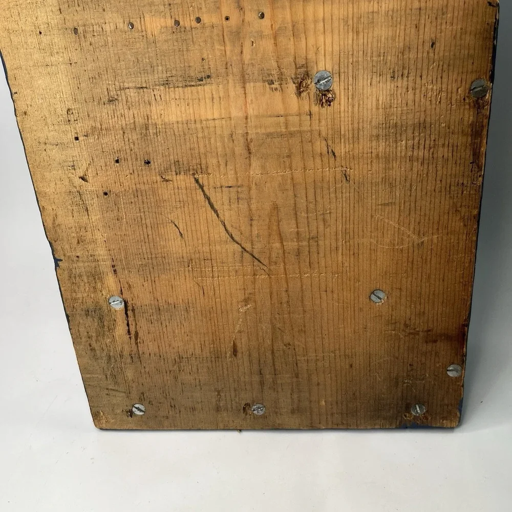 Rustic Wooden Desk Organizer Tray Distressed Navy Blue Wall Hanging Cottagecore